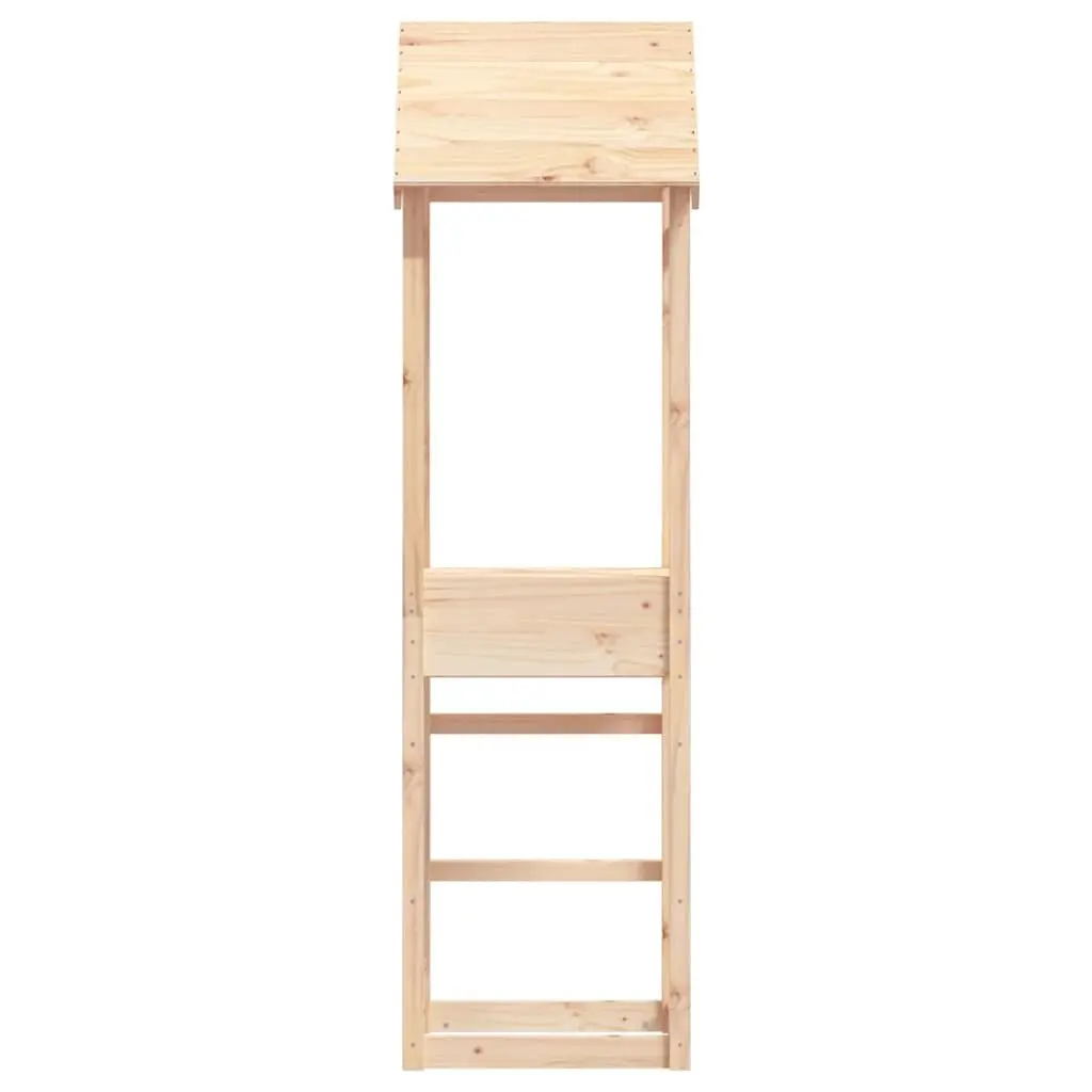 Wooden Play Tower Solid Pine Outdoor Climbing Structure 53x46.5x194 cm Brown