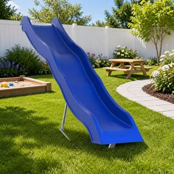 Play Slide 210x40 cm Blue Outdoor Garden Children Polypropylene Playground