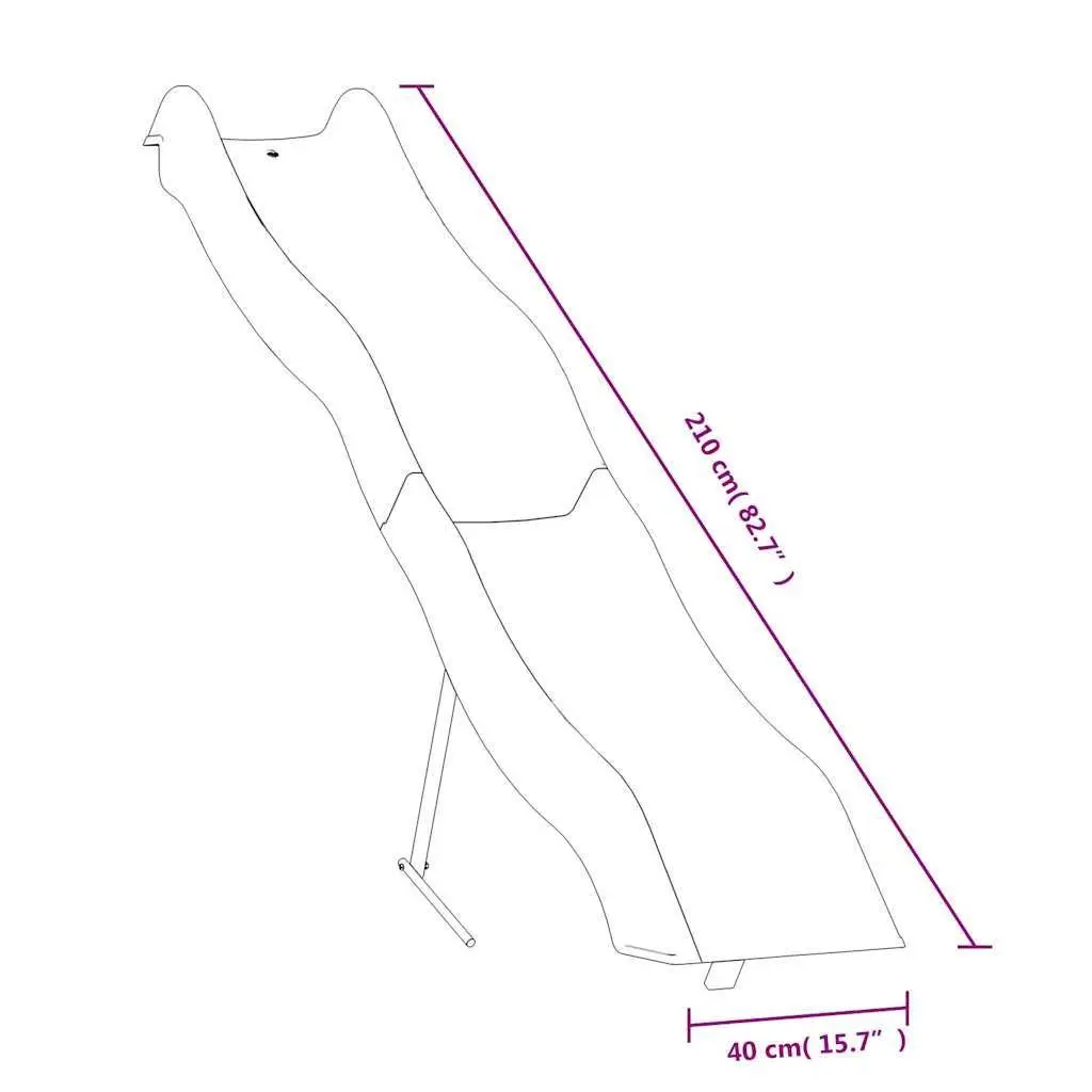 Slide Outdoor Play Equipment 210x40 cm Blue Polypropylene