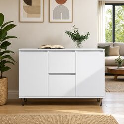 Sideboard White 101.5x35x70 cm Storage Cabinet Buffet Furniture Engineered Wood