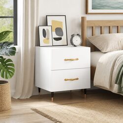 Bedside Cabinet White Storage Drawers Nightstand Bedroom Furniture 40x35x47.5cm
