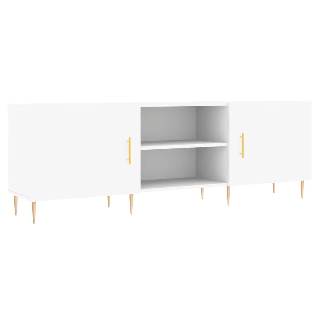 TV Cabinet White Engineered Wood Storage Unit 150x30x50cm