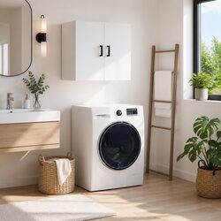Wall Cabinet White Floating Storage Engineered Wood 60x31x60 cm Home