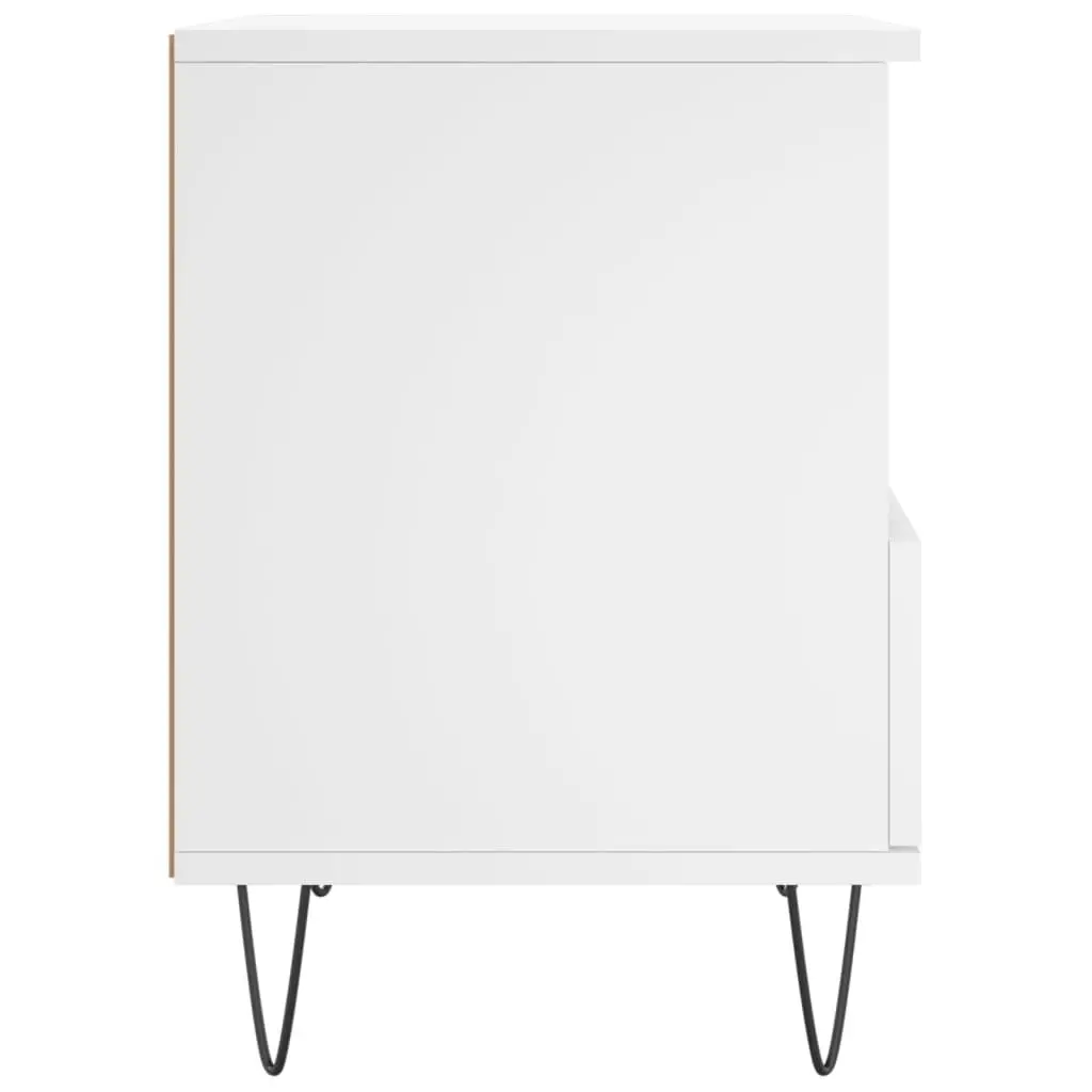 Bedside Cabinet White Engineered Wood 40x35x50cm Nightstand Drawer Storage Table