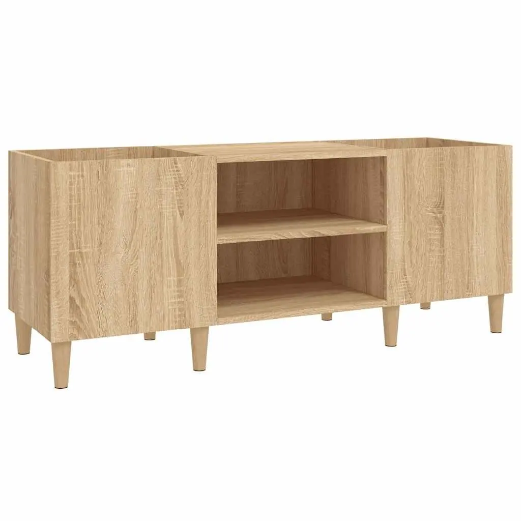 Record Cabinet Vinyl LP Organizer Engineered Wood Sonoma Oak Brown