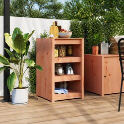 Outdoor Kitchen Cabinet Brown Solid Wood Storage Cupboard Garden Furniture