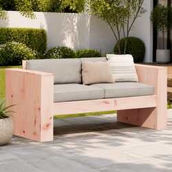 Garden Sofa 2-Seater Outdoor Furniture Wooden Patio Bench with Armrests Backrest