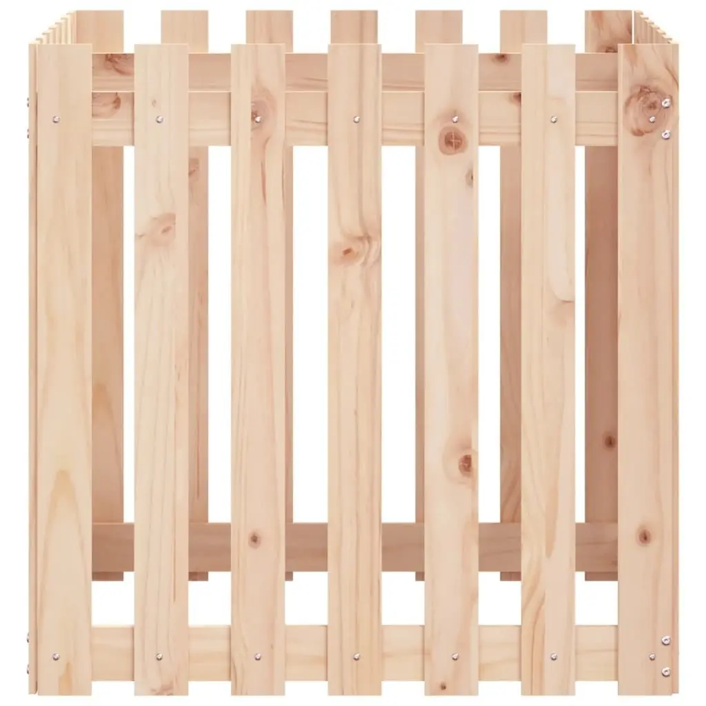 Garden Planter with Fence Design 70x70x70 cm Solid Wood Pine Brown