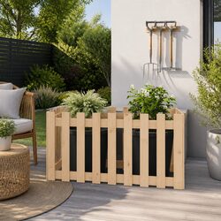 Raised Garden Bed Wooden Planter Box Outdoor Flowers Plants 100x50x50cm