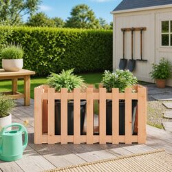 Garden Raised Bed 100x50x50 cm Wooden Planter Box Outdoor Flower Plant Container