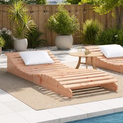 Sun Lounger Wooden Outdoor Lounge Chair Garden Patio Poolside Recliner Relaxing