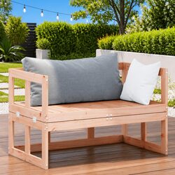 Garden Sofa Bench Extendable Outdoor Seating Wooden Patio Furniture Brown