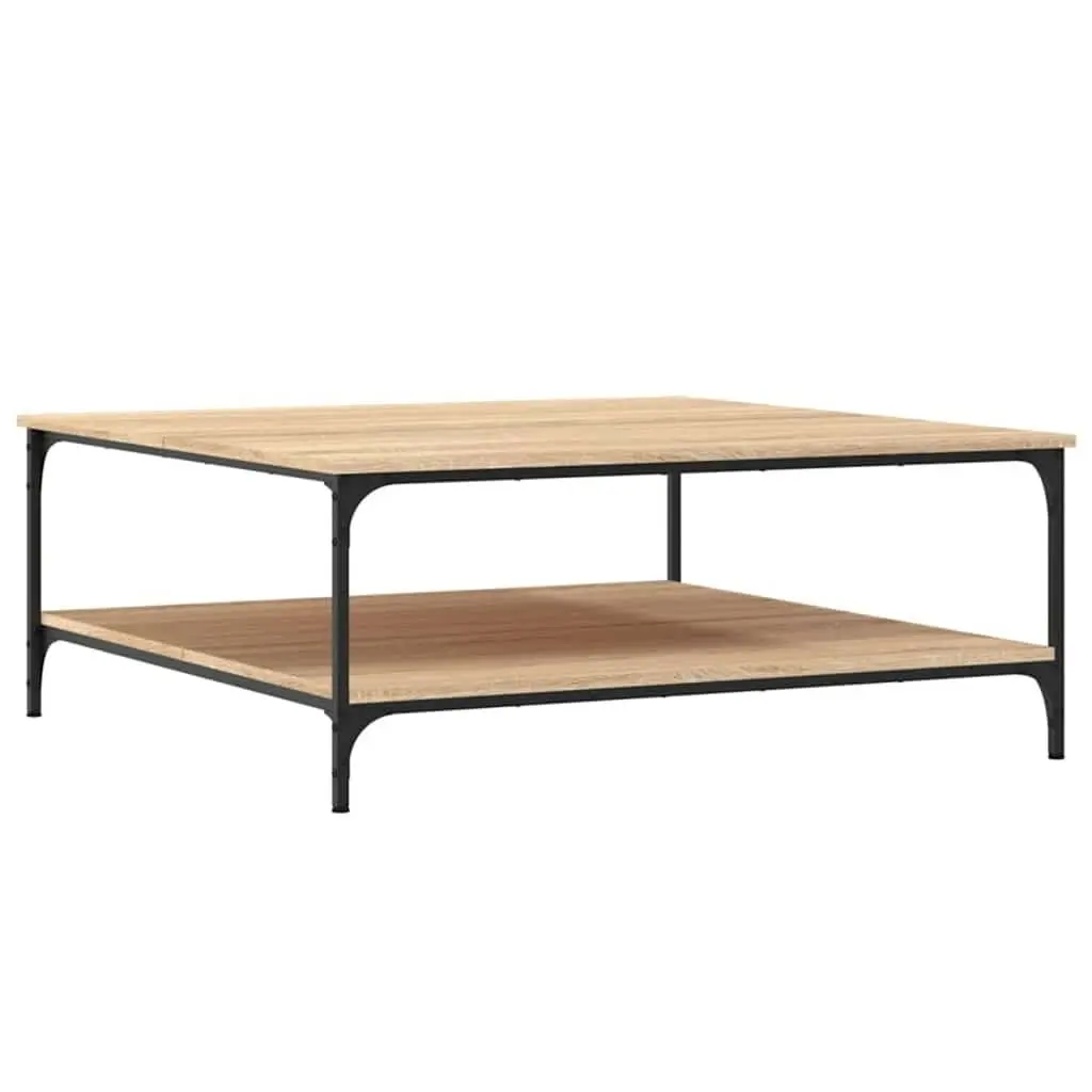 Coffee Table with Storage Shelves Engineered Wood Brown