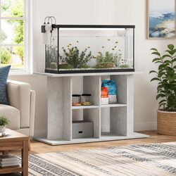 Aquarium Stand Fish Tank Cabinet Storage Grey 100x40x60 cm Engineered Wood