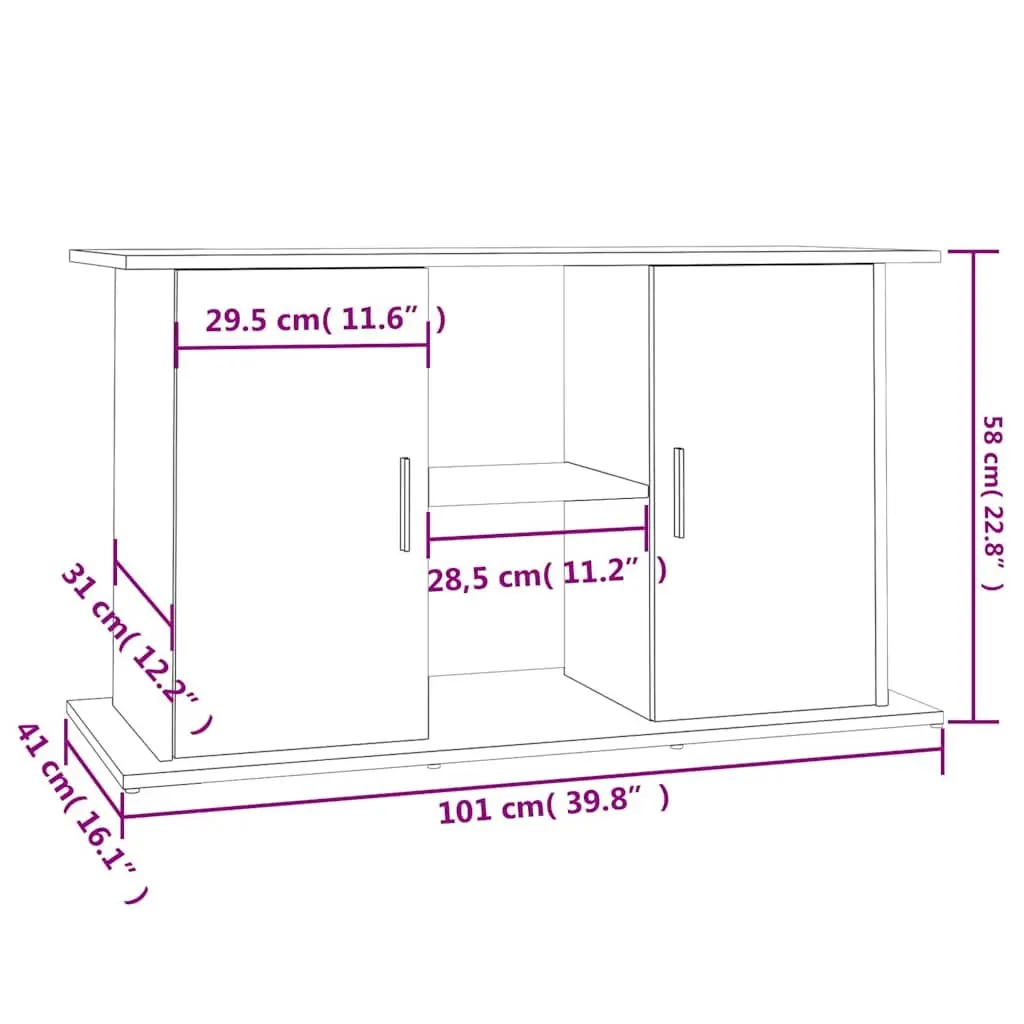 Aquarium Stand Brown Engineered Wood Fish Tank Cabinet Storage Shelves Display