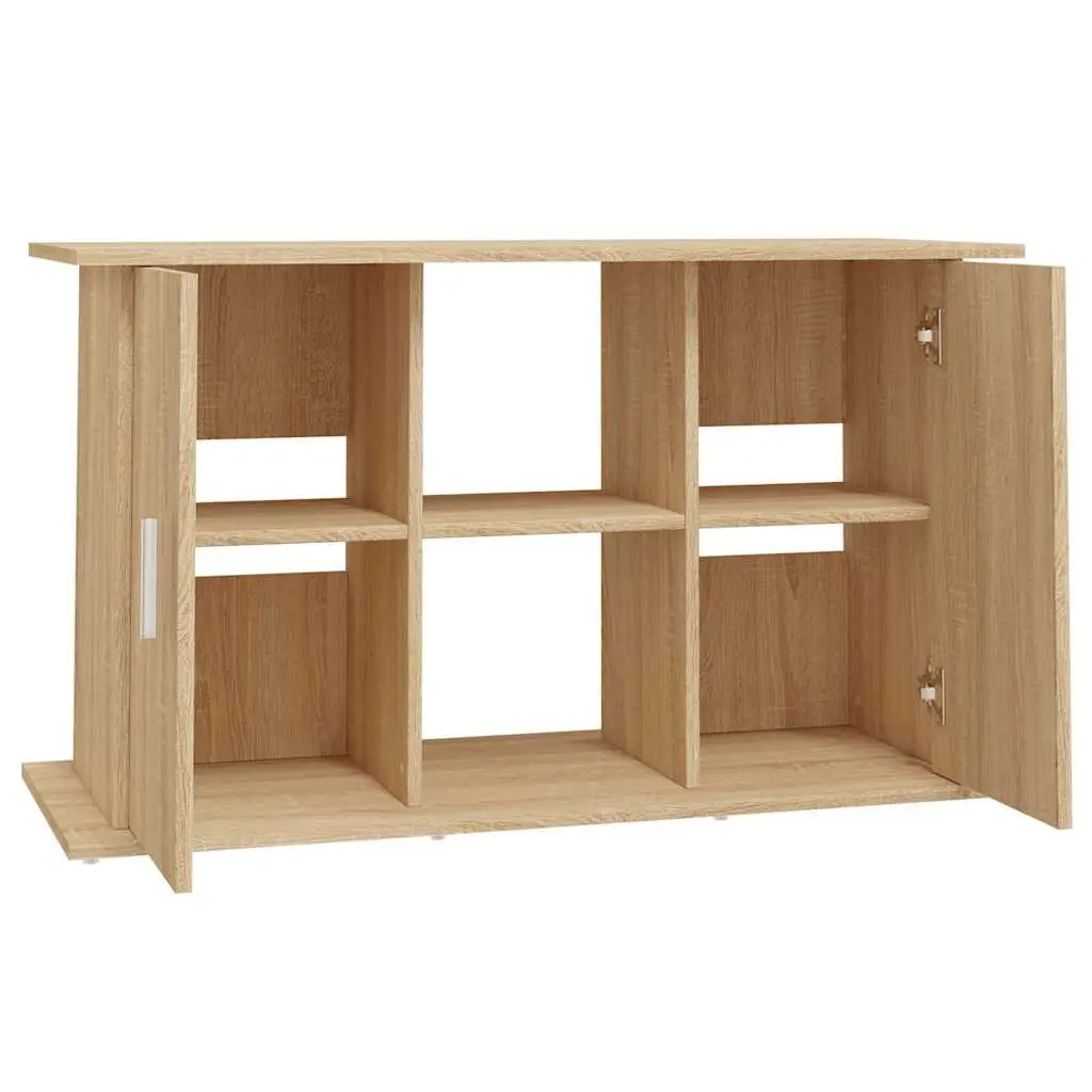 Aquarium Stand Brown Engineered Wood Fish Tank Cabinet Storage Shelves Display