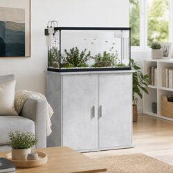 Aquarium Stand Fish Tank Storage Cabinet Grey 81x36x73cm Engineered Wood