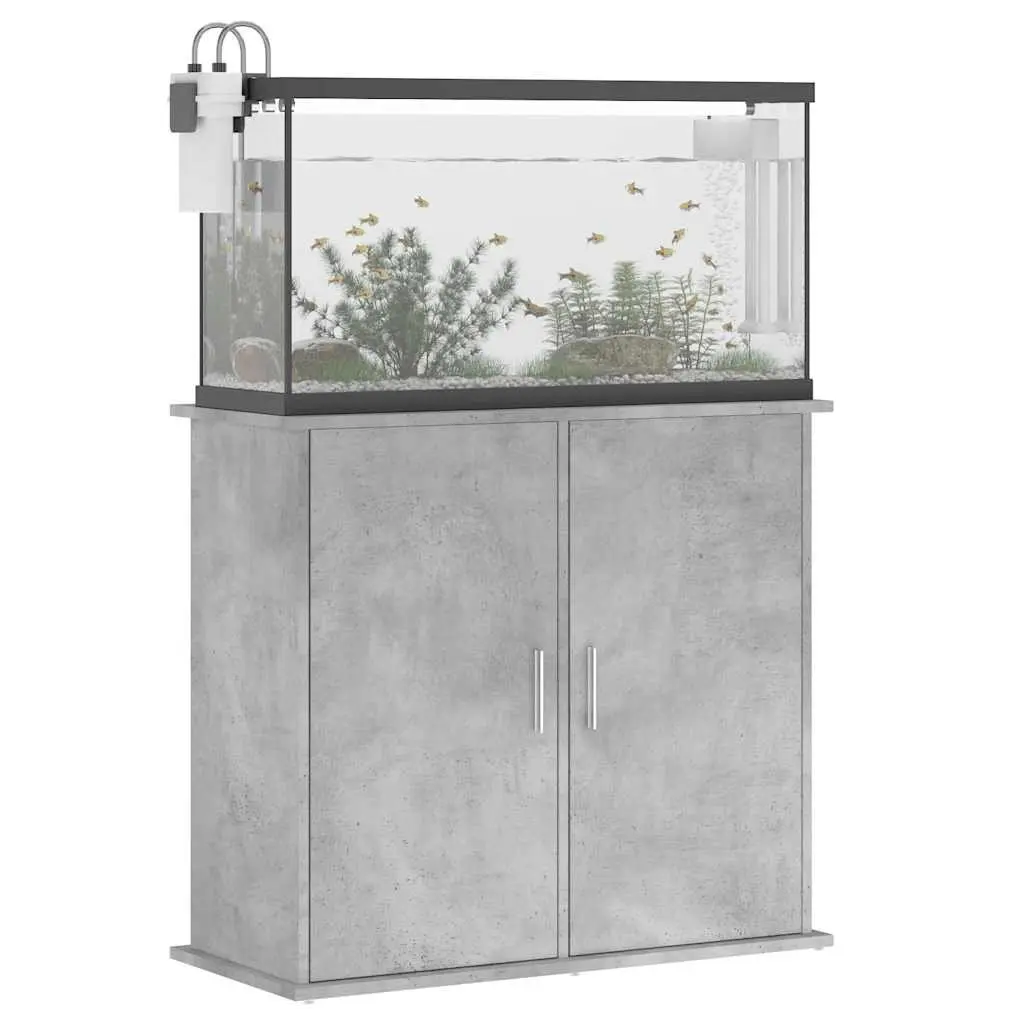 Aquarium Stand Engineered Wood Storage Cabinet Grey 81x36x73cm