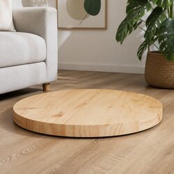 Round Solid Wood Table Top Ø50cm x 3cm Brown Pine Dining Side Tabletop