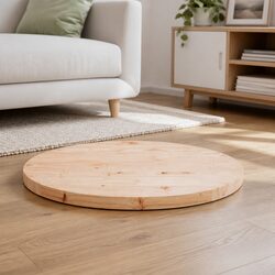 Round Wooden Table Top Ø60cm Solid Pine Wood Coffee Dining Desk Surface Brown
