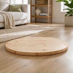 Round Solid Pine Wood Table Top Ø80cm x 3cm Brown Dining Coffee Tabletop