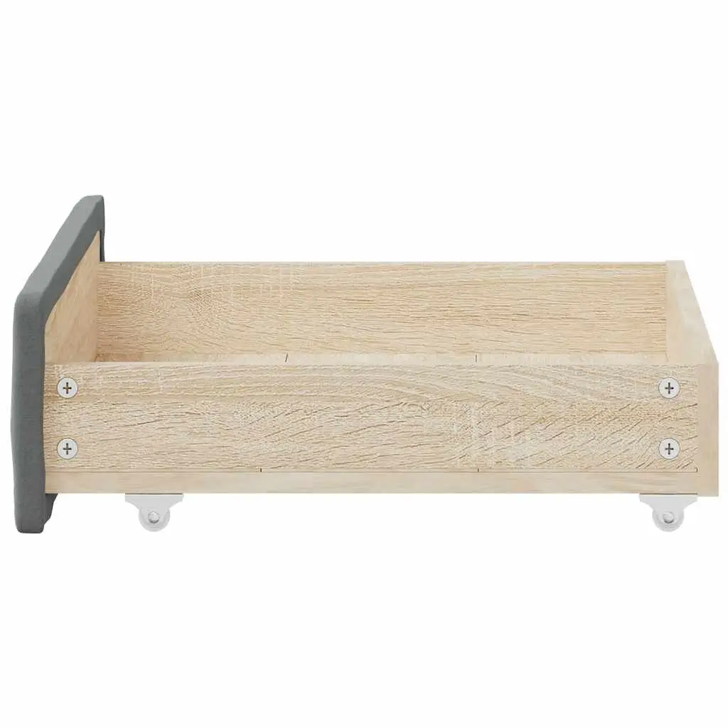 Under Bed Storage Drawers Grey Fabric Upholstered 2 Piece