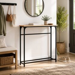 Console Table Hallway Entry Accent Engineered Wood Brown 75x19.5x75cm