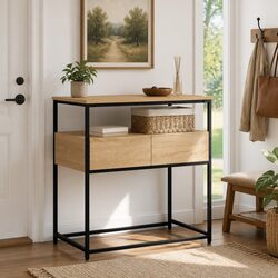 Console Table Sonoma Oak Entryway Hallway Living Room Accent Furniture Storage