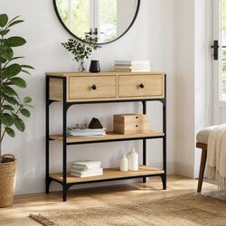 Console Table Sonoma Oak Engineered Wood Hallway Entryway Living Room Accent