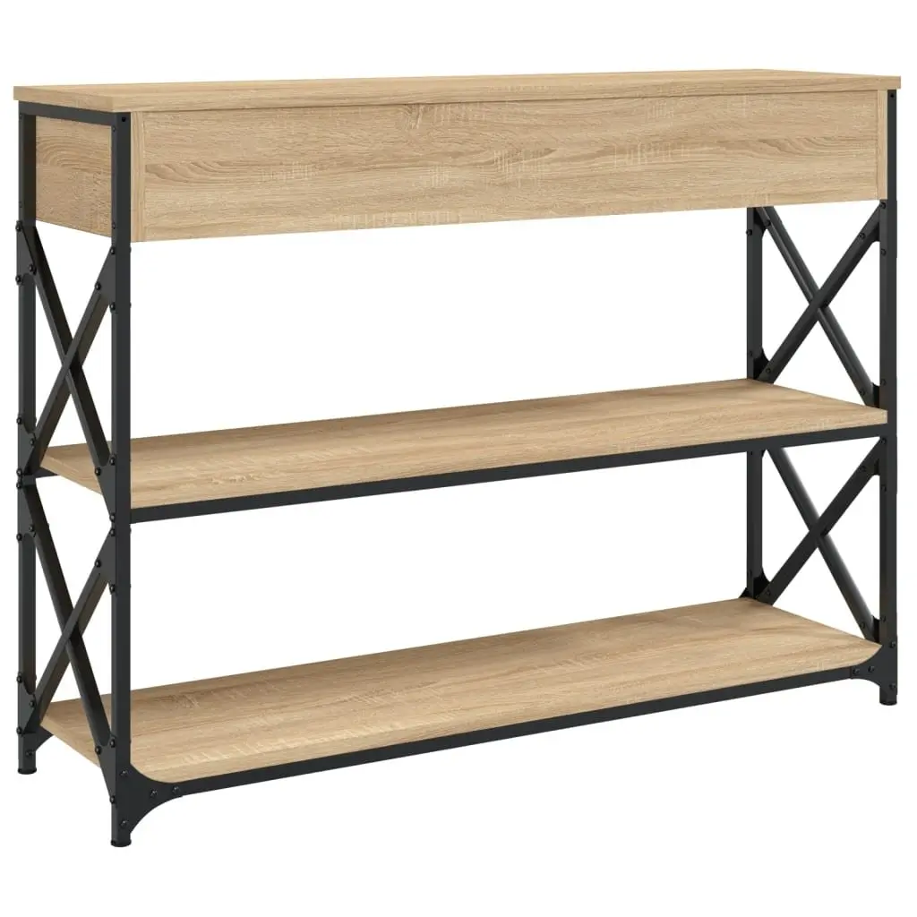 Console Table Engineered Wood Brown 100x28x75 cm Hallway Entryway Storage Accent Table