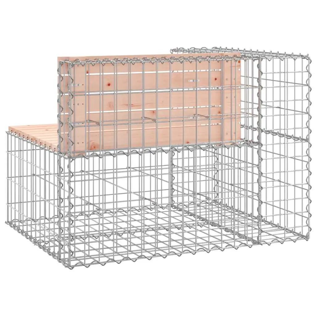 Garden Bench Outdoor Seating Solid Wood Gabion Design Backyard Patio Furniture