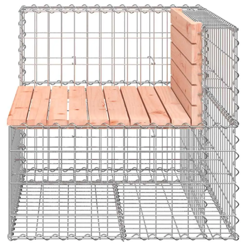 Garden Bench Outdoor Seating Solid Wood Gabion Design Backyard Patio Furniture