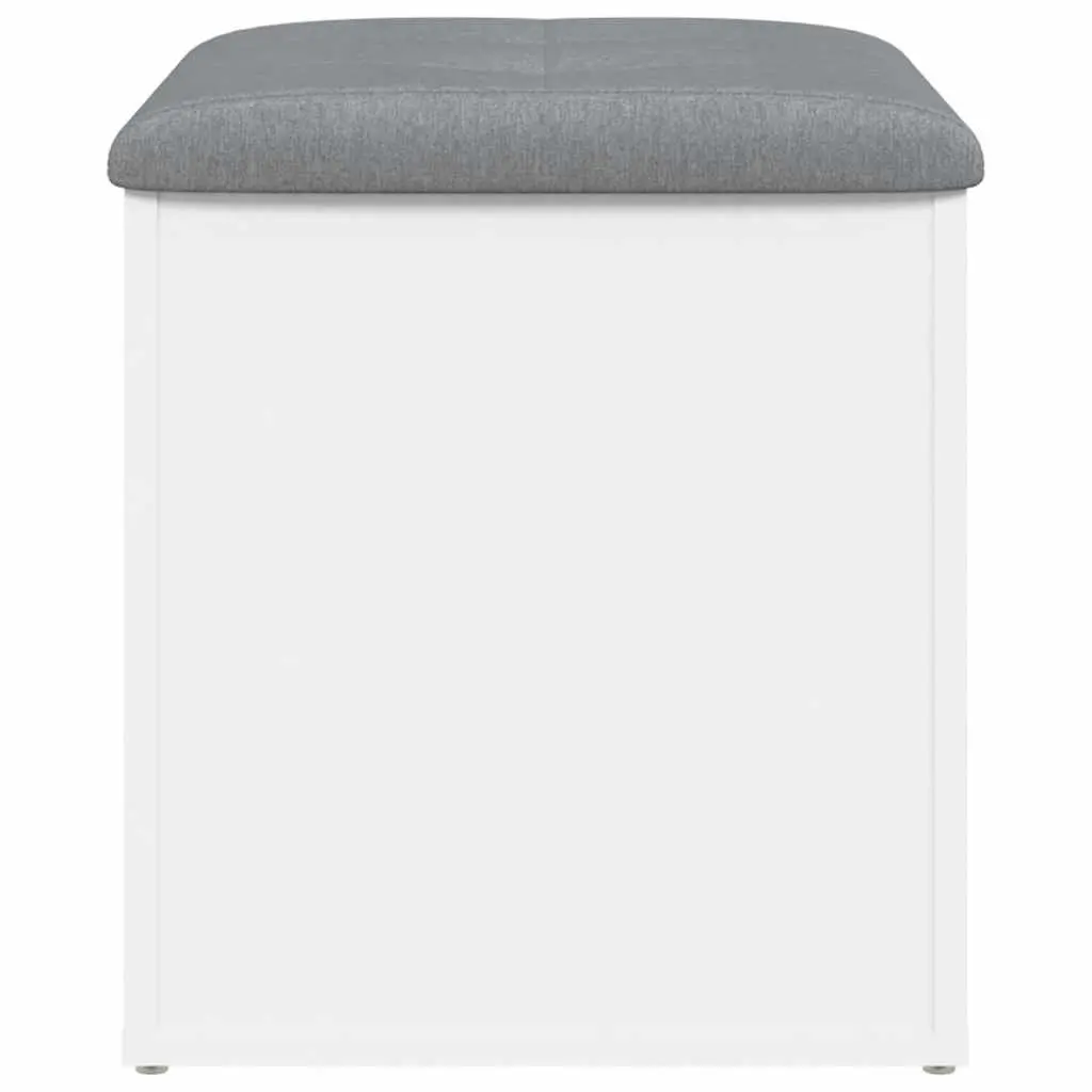 Storage Bench White Padded Seat 42x42x45 cm