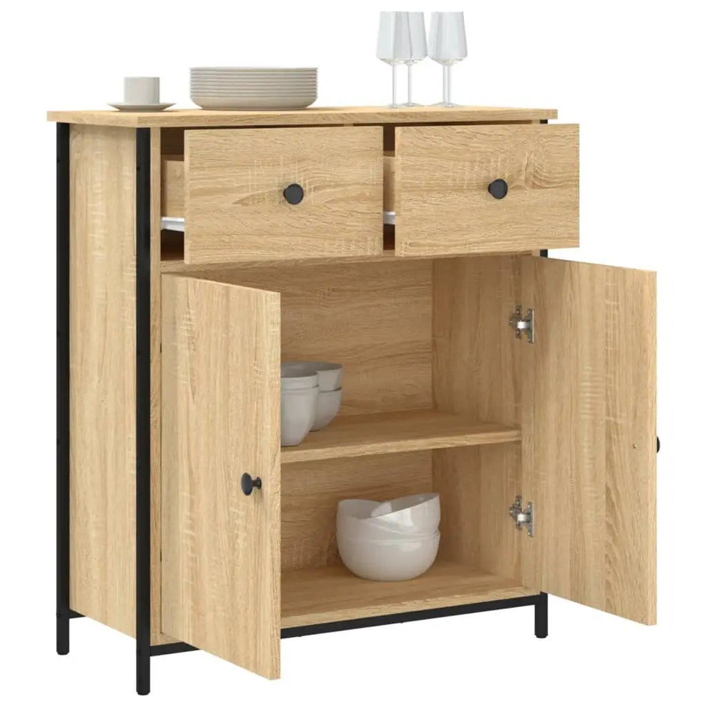 Sideboard Storage Cabinet Brown Engineered Wood 70x30x80cm