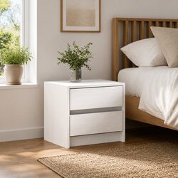 Bedside Cabinet White Solid Pine Wood 40x31x35.5 cm Drawer Storage Table