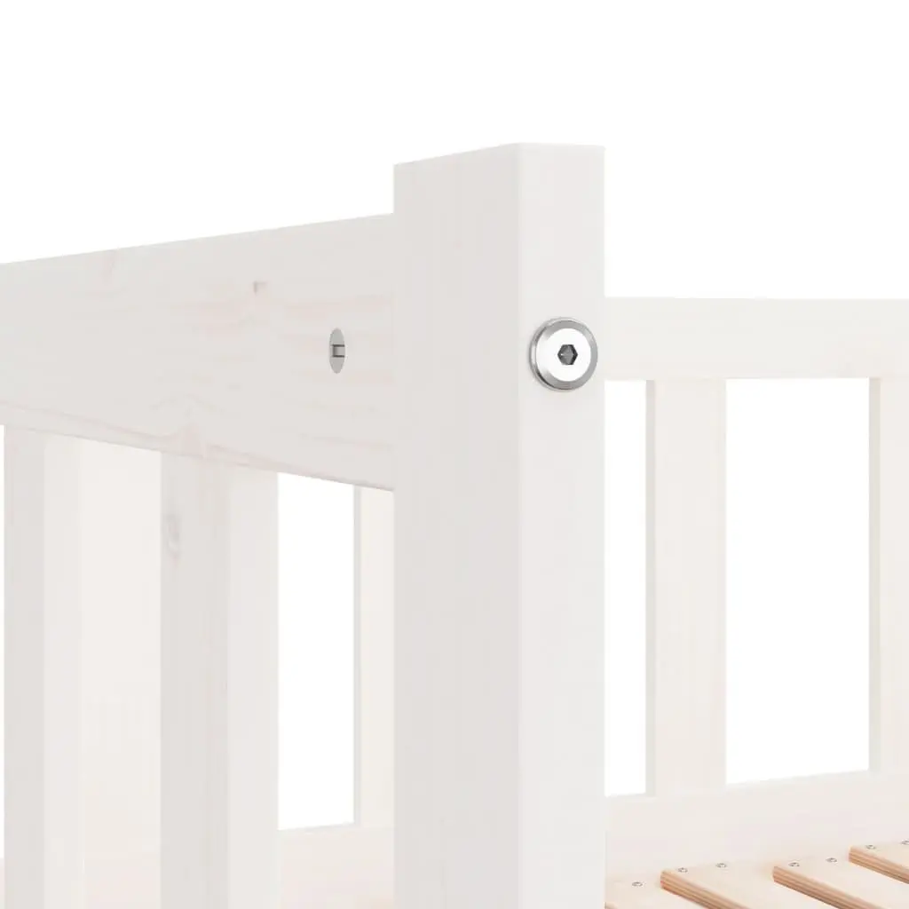 Day Bed with Pull-Out Trundle Solid Pine Wood Slatted Base White 90x190 cm