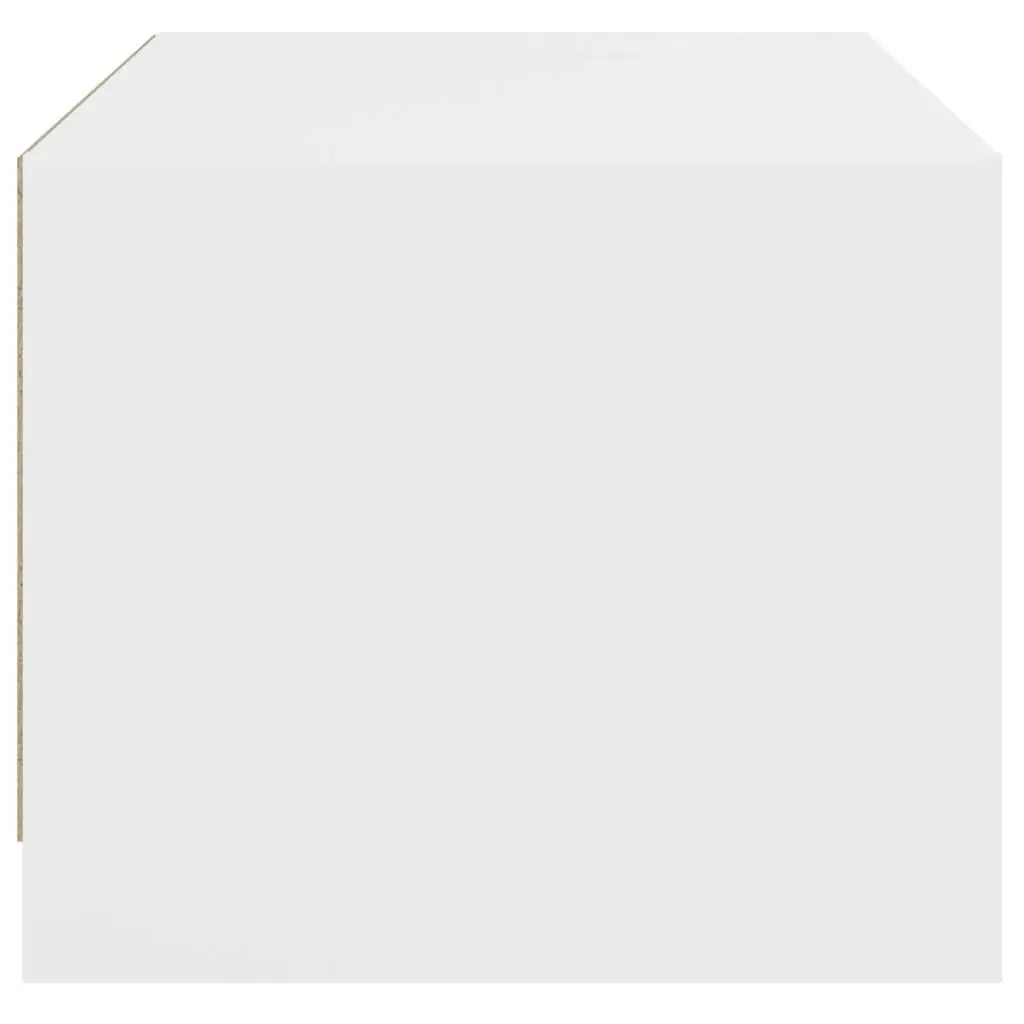 Coffee Table with Glass Doors Storage 68x50x42cm White