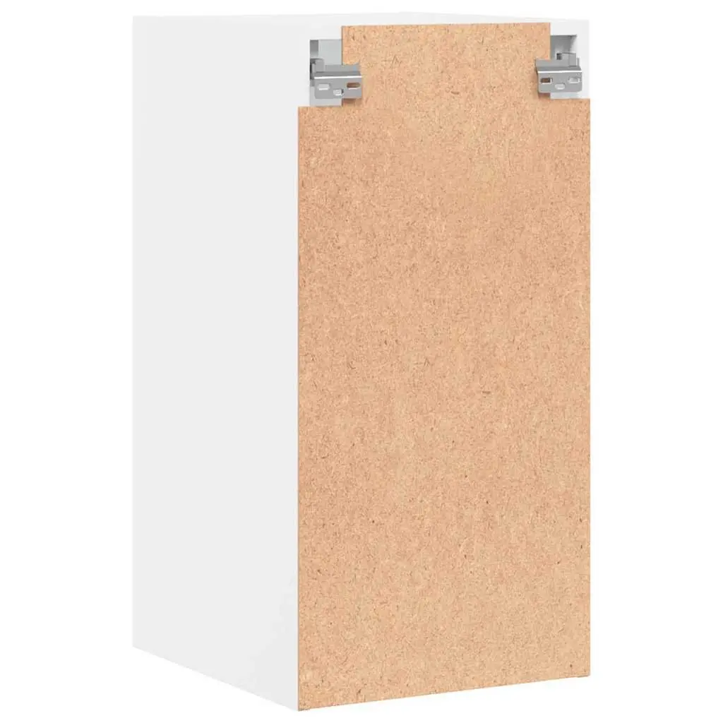 Wall Cabinet Glass Doors White Wall-Mounted Storage Unit Home Organizer