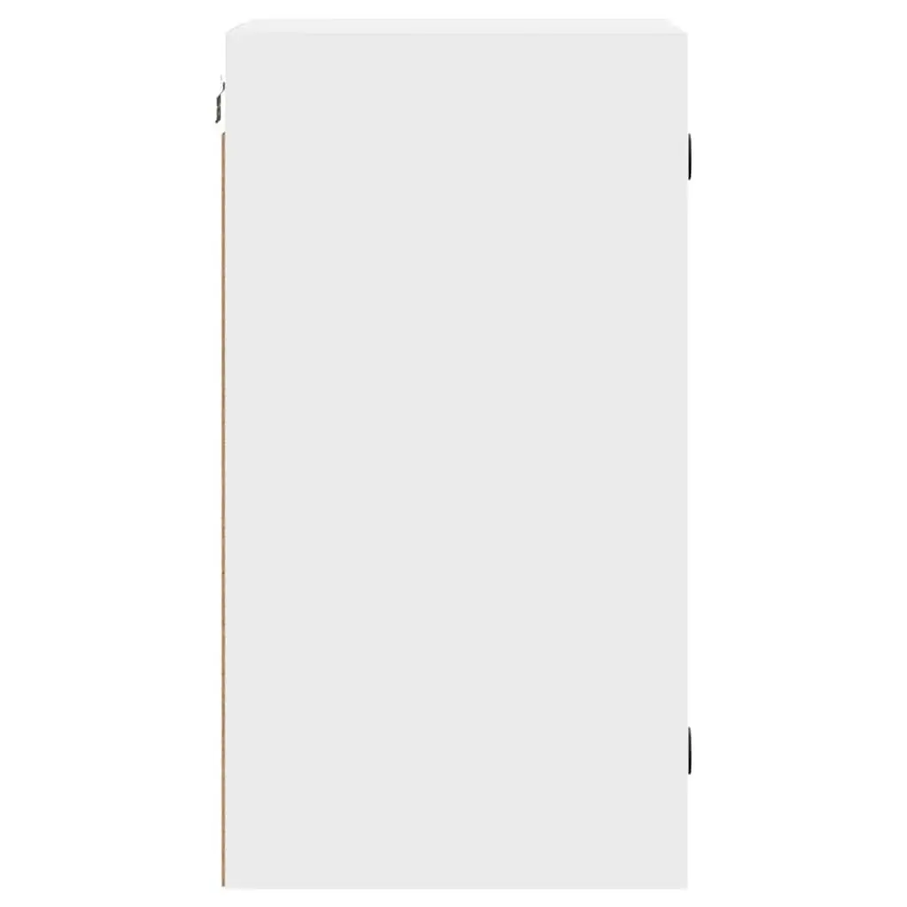 Wall Cabinet Glass Doors White Wall-Mounted Storage Unit Home Organizer