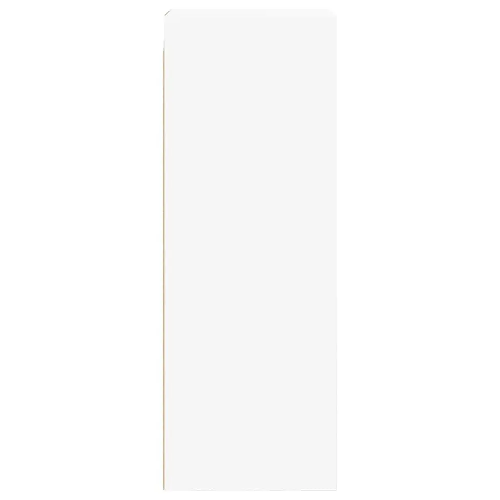 Wall Cabinet White Glass Doors 35x37x100cm Storage Unit