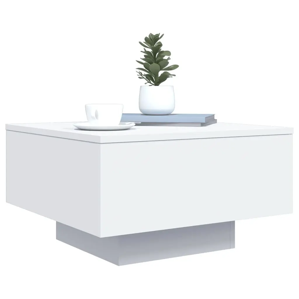 Coffee Table Modern White Accent Side Table for Living Room