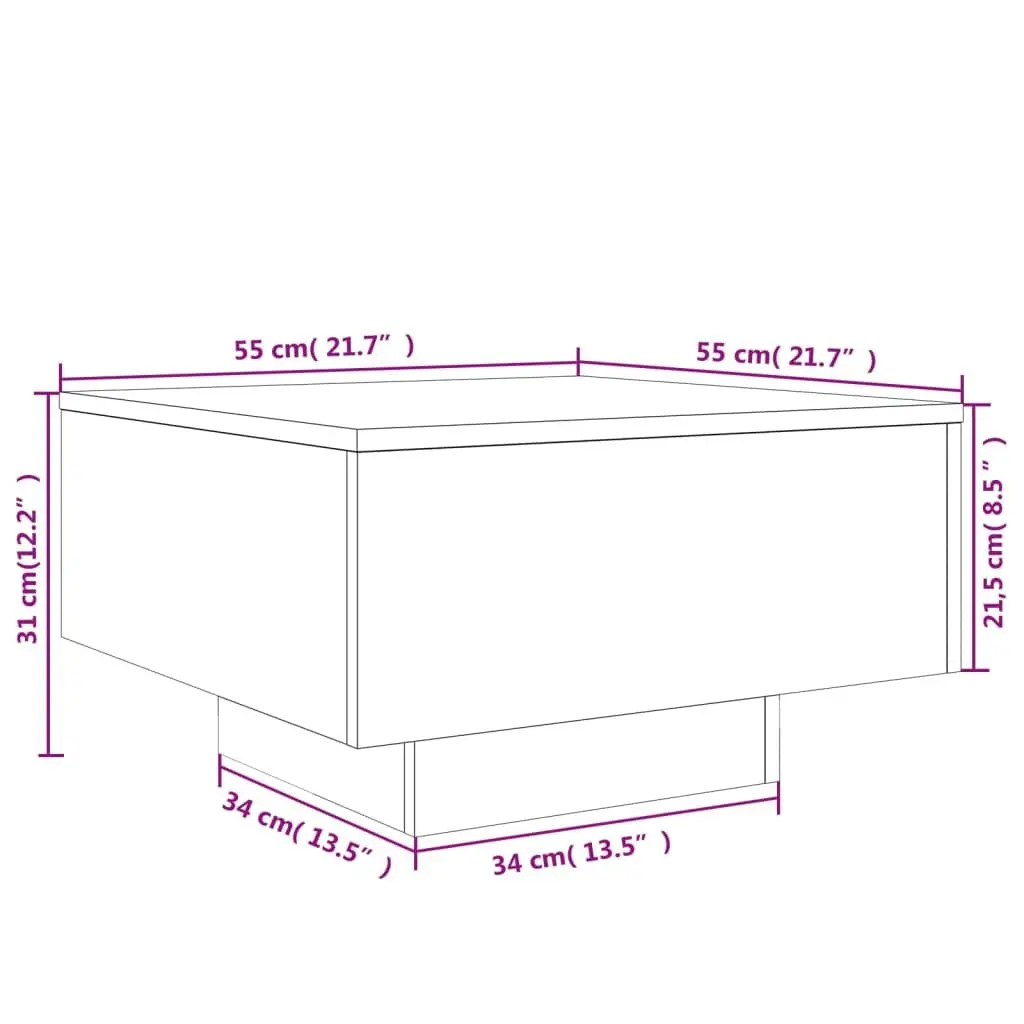 Coffee Table Modern White Accent Side Table for Living Room