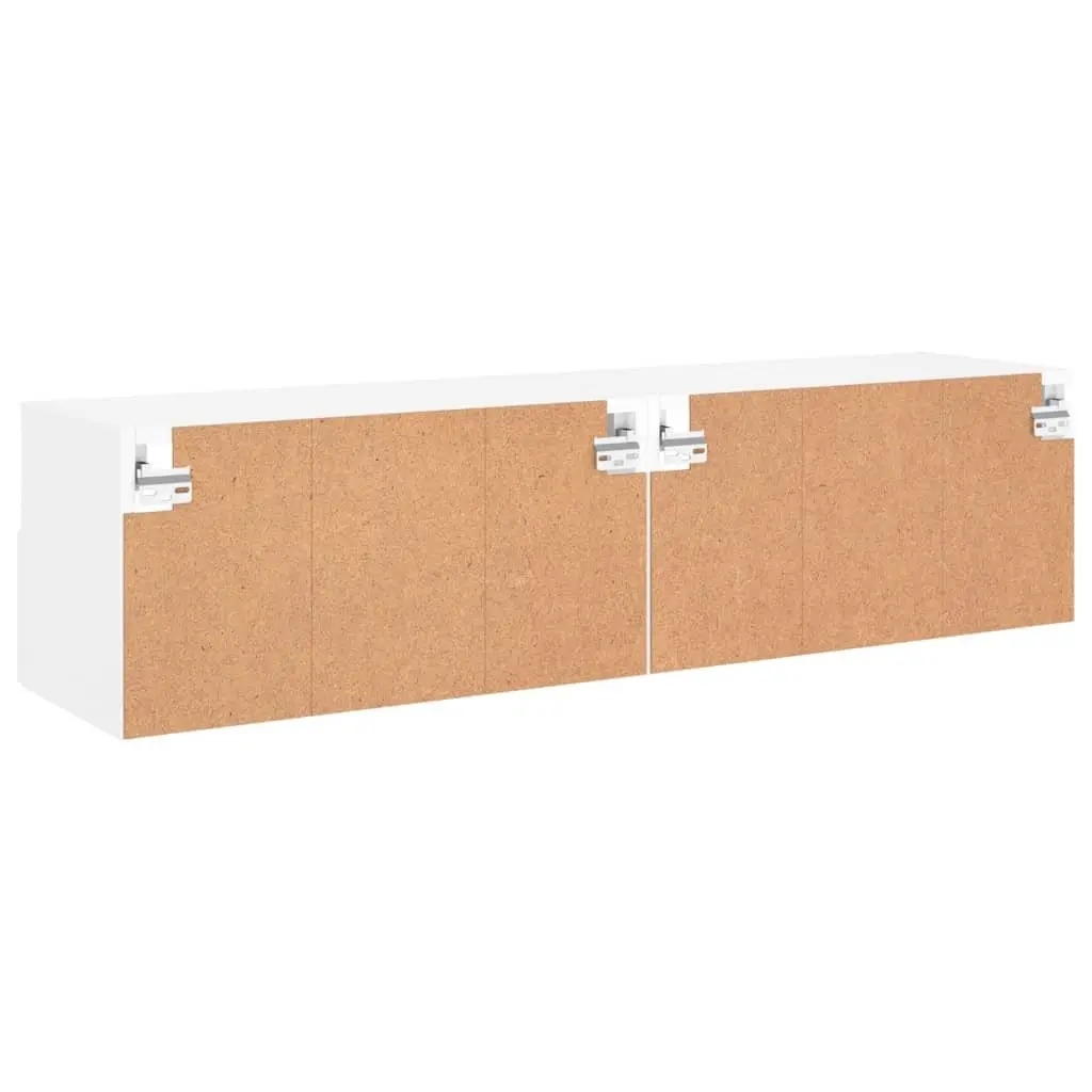 TV Wall Cabinet Floating Storage Unit 60x30x30cm White with Shelves and Door