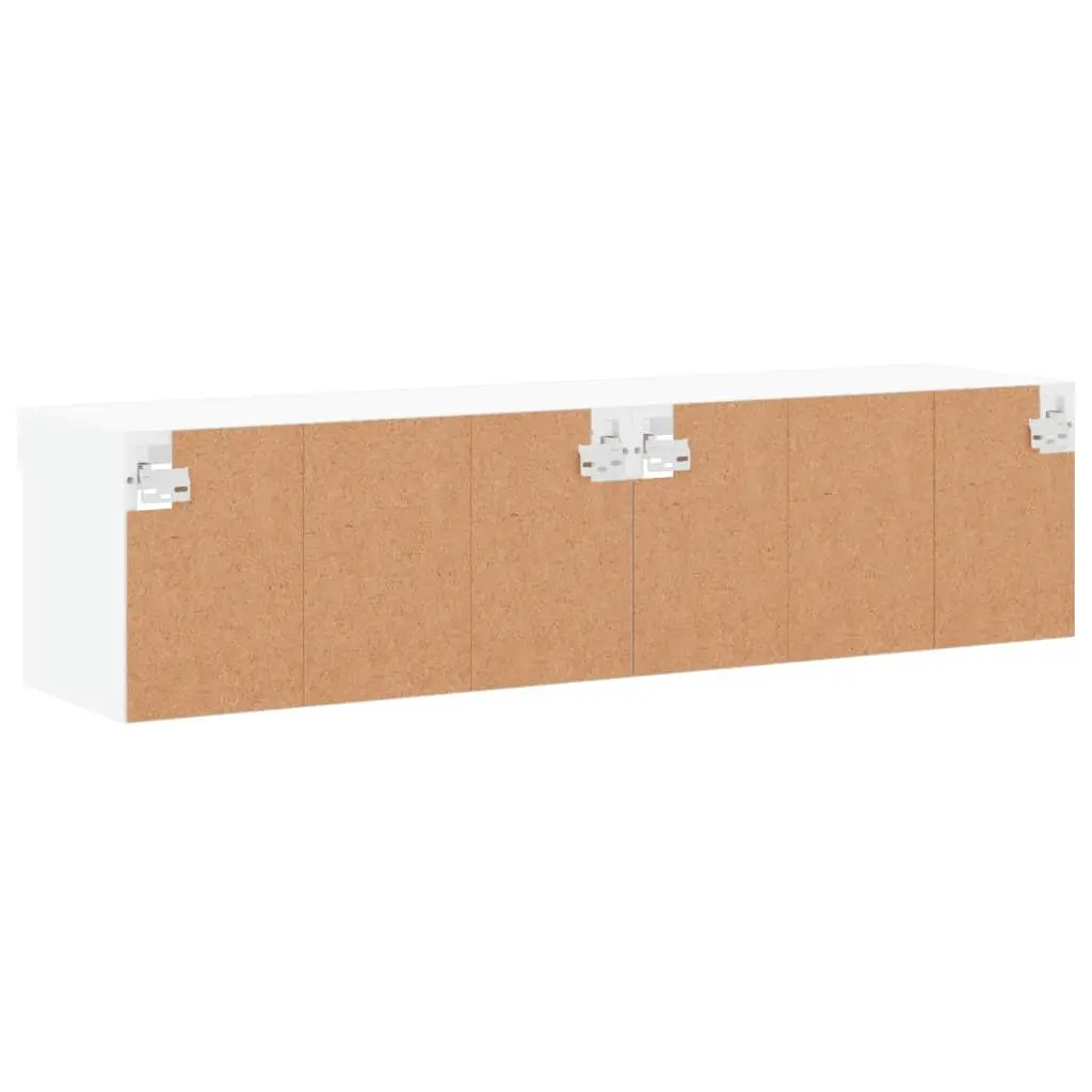 TV Cabinets RGB LED Lights Wall-Mounted Storage Units White 60x30x30cm