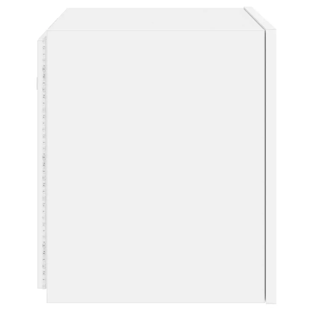 TV Wall Cabinets RGB LED Lights White Floating Media Storage Unit 2 pcs