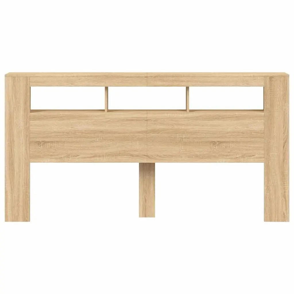 LED Headboard RGB Lights 200cm Engineered Wood Brown