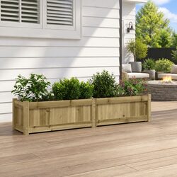 Garden Planter Box 150x31x31 cm Impregnated Pine Wood Raised Bed Outdoor
