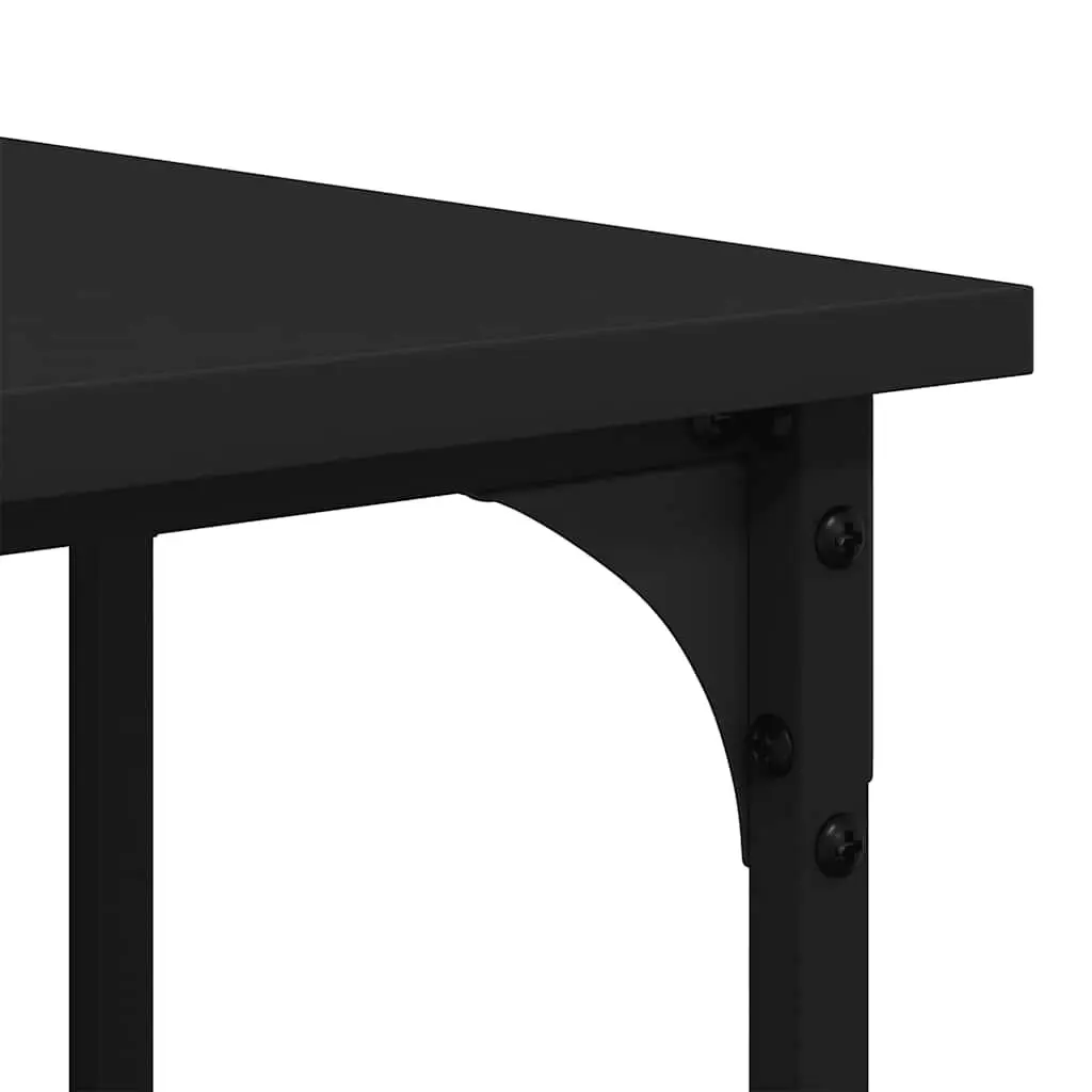 L-Shaped Computer Desk with Shelves Storage Office Writing Table Black