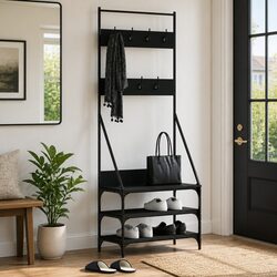 Clothes Rack with Shoe Storage Organiser Garment Stand Black 72x34x184 cm