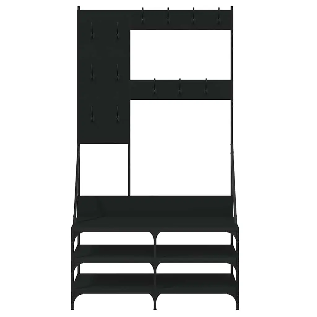 Clothes Rack with Shoe Storage Organizer Engineered Wood Black 100x40x184cm